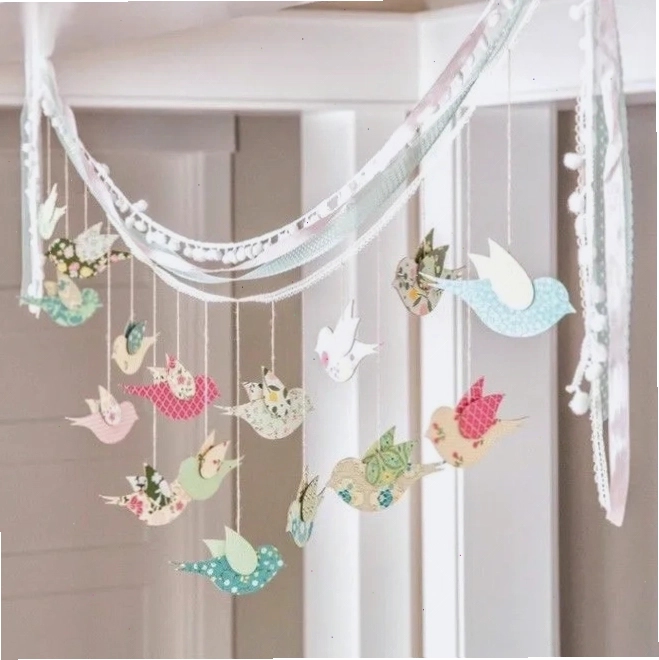Mẫu rèm cửa sổ bằng giấy hình chim én