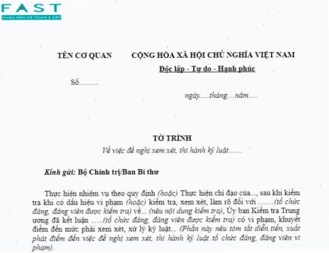 Mẫu tờ trình đề nghị khen thưởng cho cá nhân có thành tích xuất sắc
