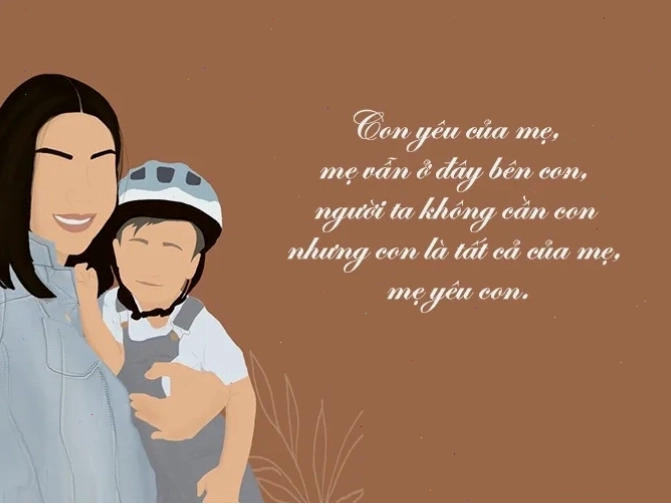 Mẹ đơn thân ôm con vào lòng