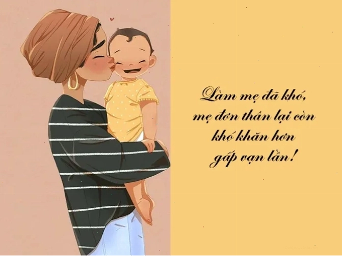 Mẹ đơn thân và con trai chơi đùa