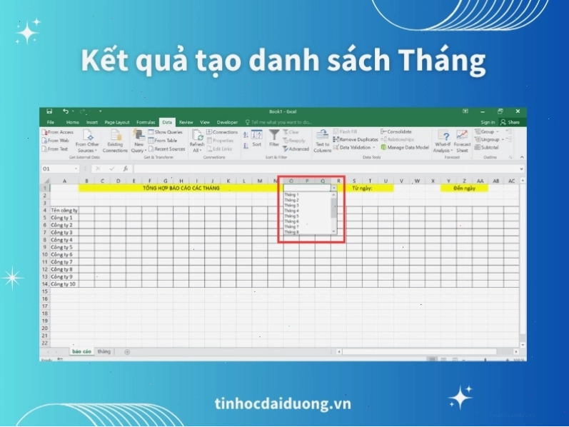 Minh họa các công thức tính toán trong bảng chấm công Excel