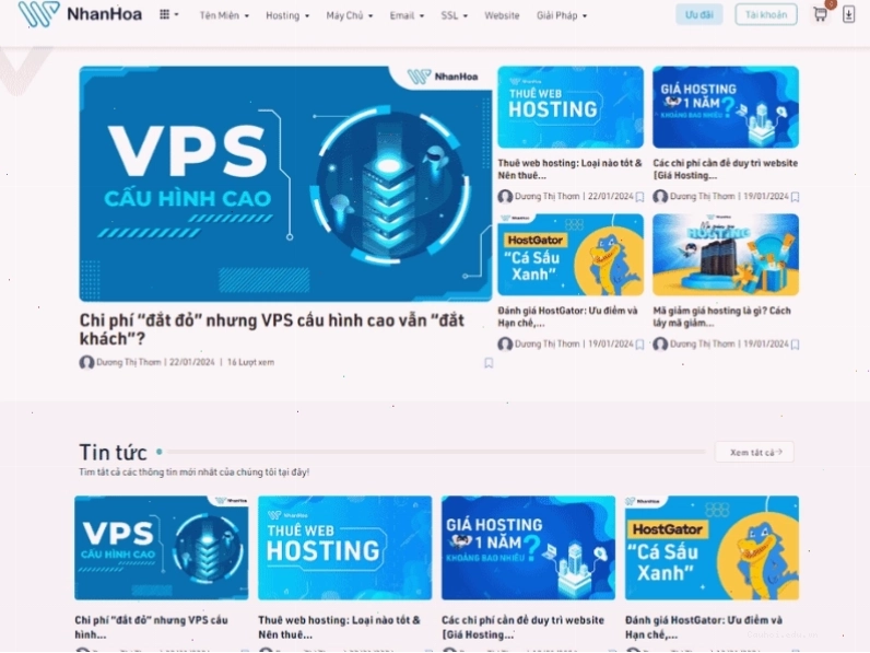 Minh họa các loại trang web khác nhau trên thị trường
