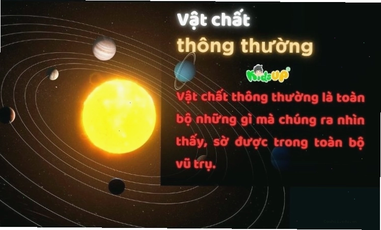 Minh họa về vật chất thông thường trong vũ trụ, bao gồm các ngôi sao, hành tinh và các đám mây khí