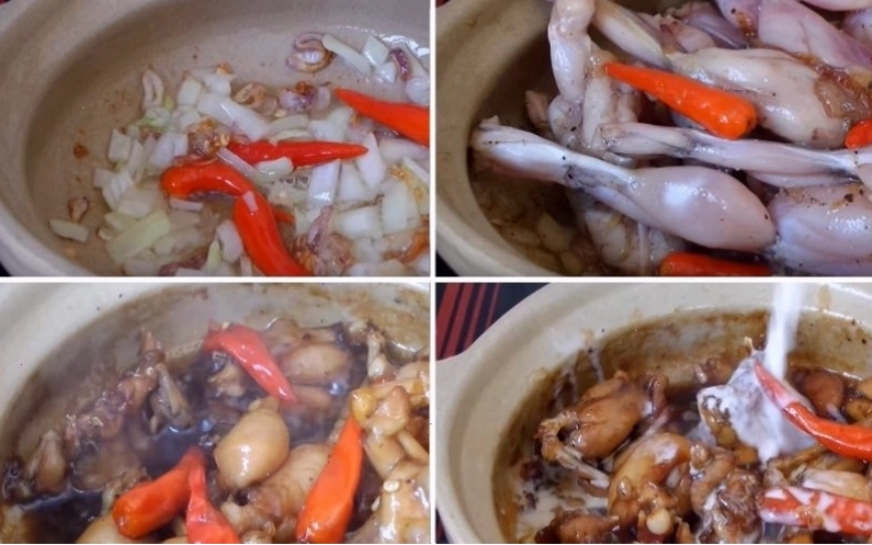 Nấu thịt ếch với nước sốt đậm đà