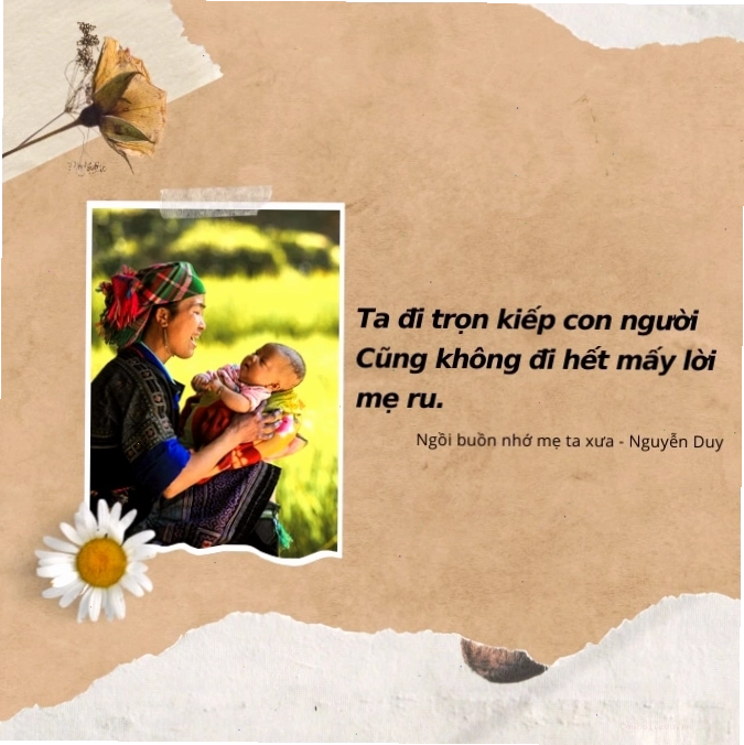 Người mẹ đang nắm tay con trai đi trên con đường quê