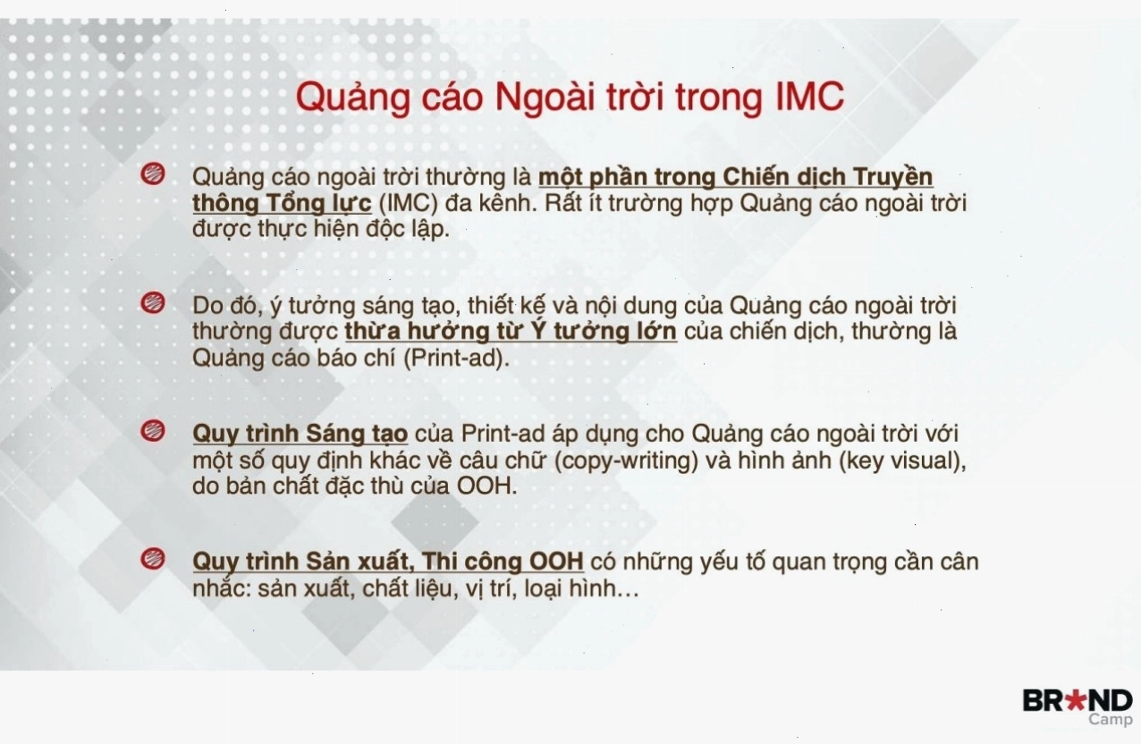 Quảng cáo ngoài trời trong chiến dịch truyền thông tổng lực IMC