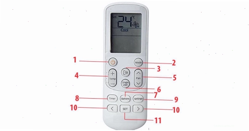 Remote máy lạnh Samsung với thiết kế hiện đại