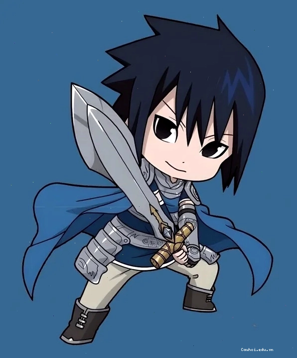 Sasuke chibi ngầu với thanh kunai