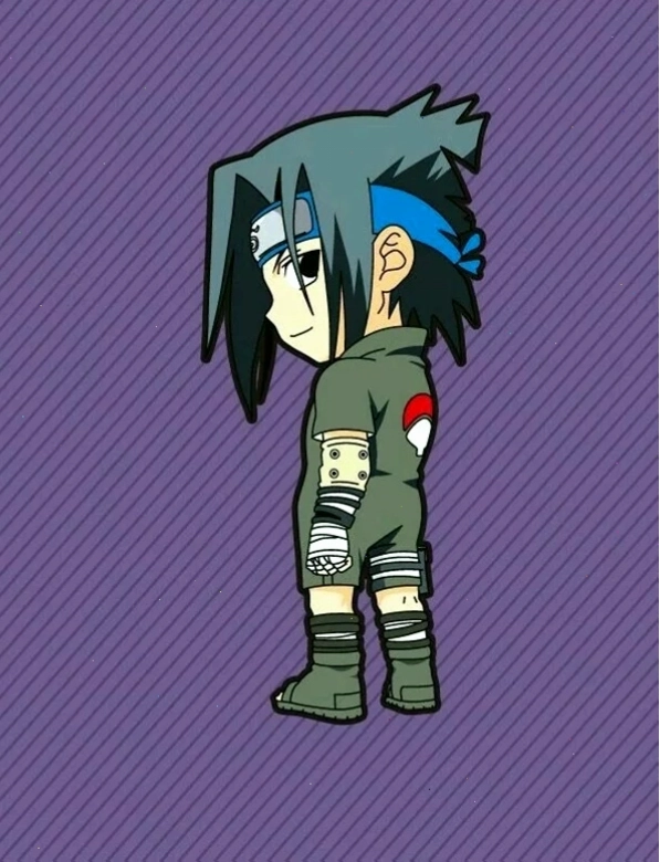 Sasuke chibi với nụ cười tươi tắn