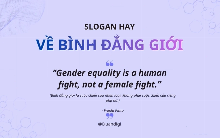 Slogan tiếng Anh về bình đẳng giới