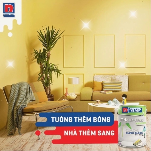 Sơn Odour-less All-in-One Siêu Bóng giúp nâng cao độ sáng bóng và tính thẩm mỹ cho không gian