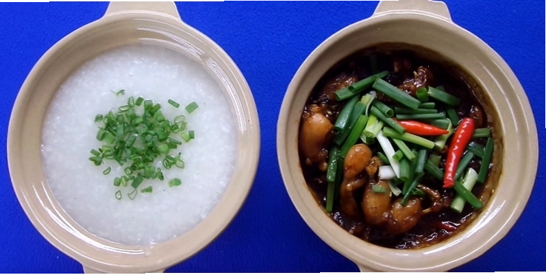 Thành phẩm món cháo ếch Singapore hấp dẫn