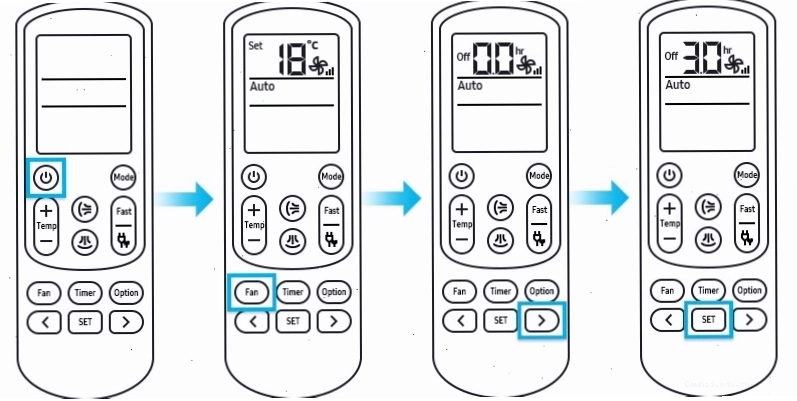 Thiết lập hẹn giờ trên remote máy lạnh