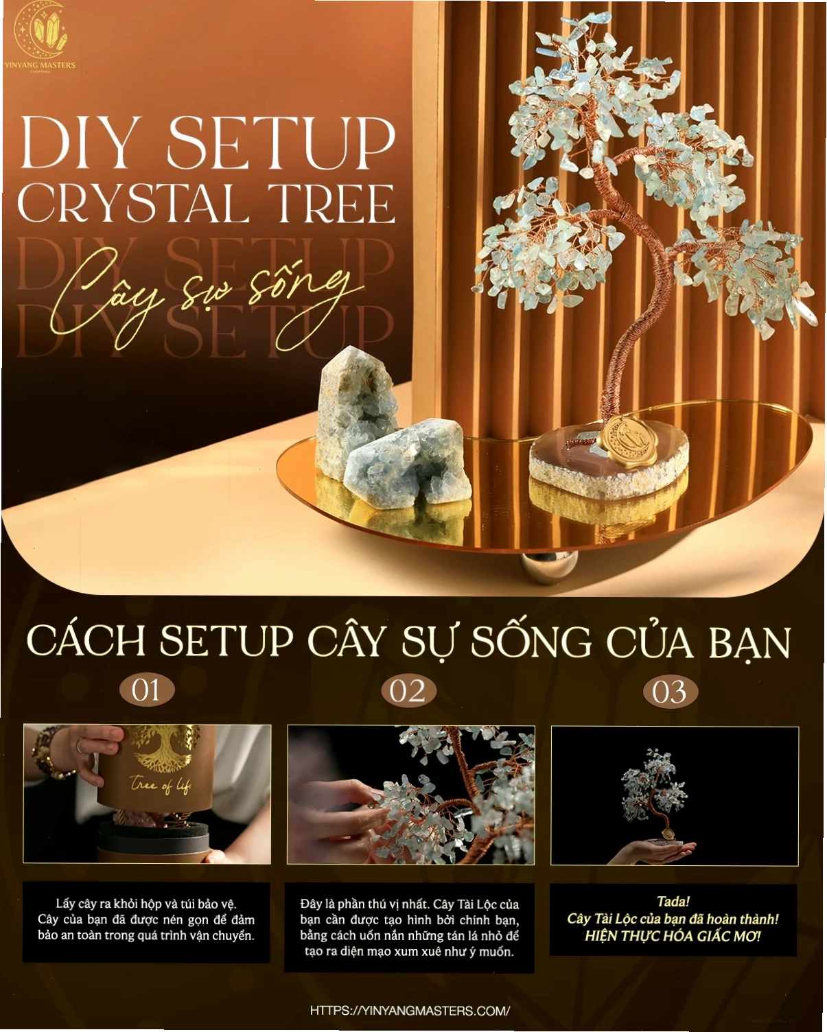 Tự làm cây pha lê thu hút năng lượng