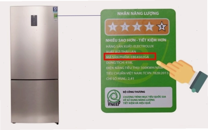 Ưu tiên tủ lạnh có nhãn năng lượng 4-5 sao để tiết kiệm điện