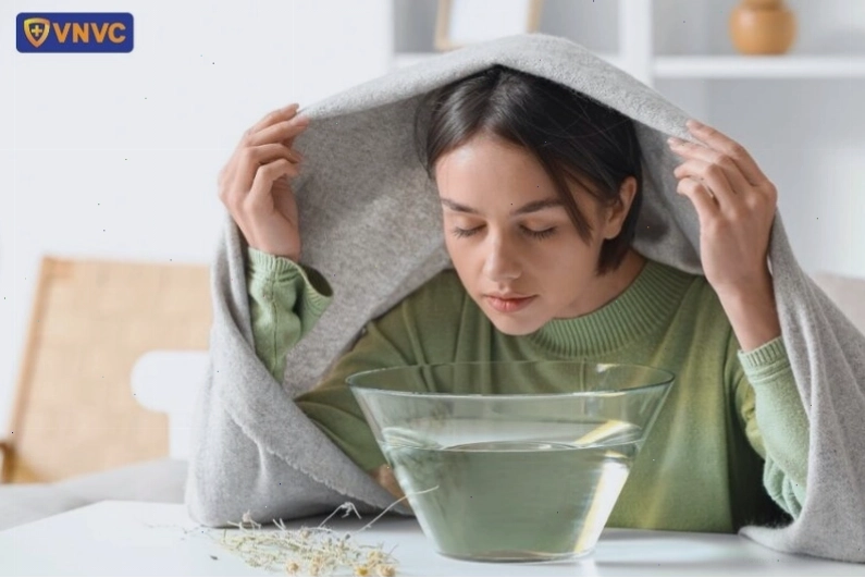 Xông hơi giúp giảm nghẹt mũi khi bị cúm