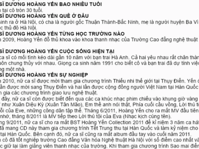 Dương Hoàng Yến: Hành Trình Sự Nghiệp, Tiểu Sử và Những Bài Hát Đỉnh Cao