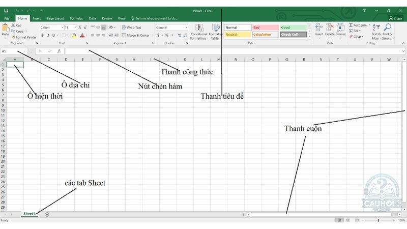 Giao diện người dùng của excel