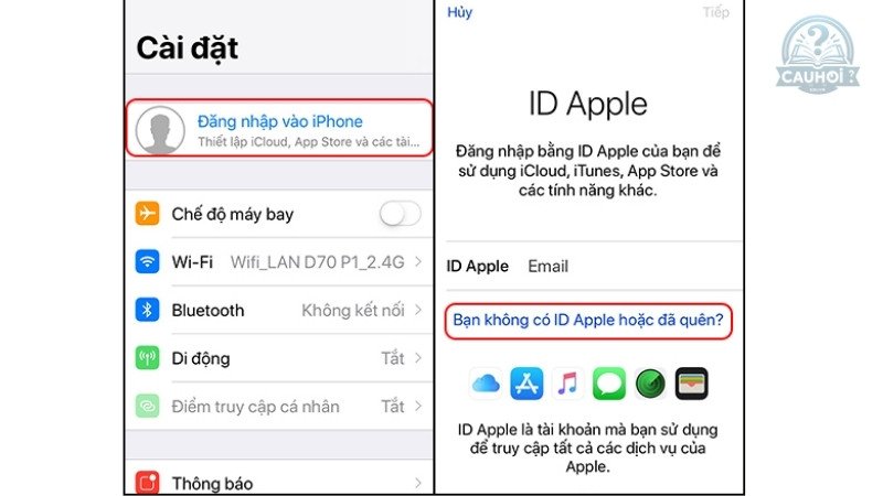 quy trình để tạo tài khoản iCloud