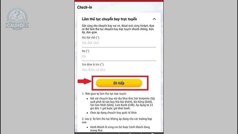 Hướng dẫn check in online Vietjet