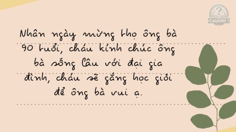 Lời chúc mừng thọ 90 tuổi