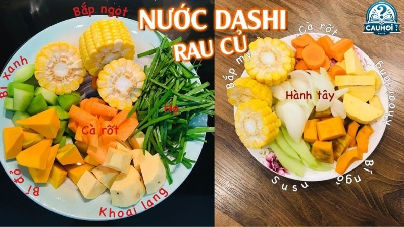 Cách nấu nước dashi từ rau củ quả cho bé