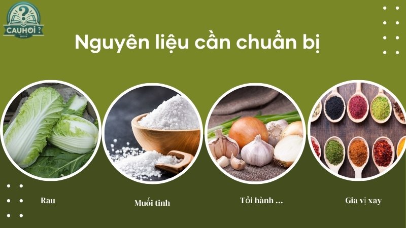 Nguyên liệu cần chuẩn bị để làm kim chi Hàn Quốc