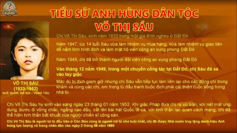 Tiểu sử Võ Thị Sáu