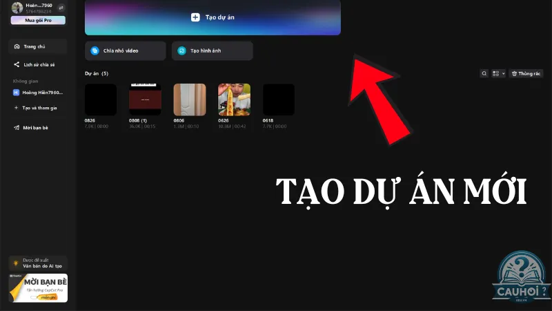 Tạo dự án mới