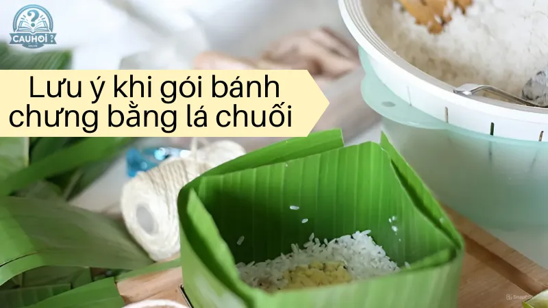 Lưu ý khi gói bánh chưng bằng lá chuối