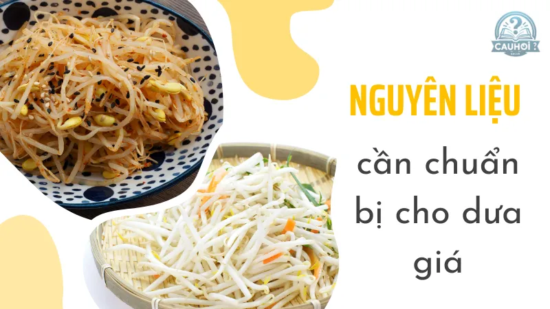 Nguyên liệu cần chuẩn bị cho dưa giá