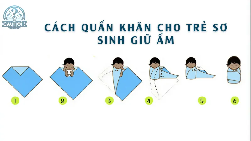 Cách quấn khăn cho trẻ sơ sinh giữ ấm