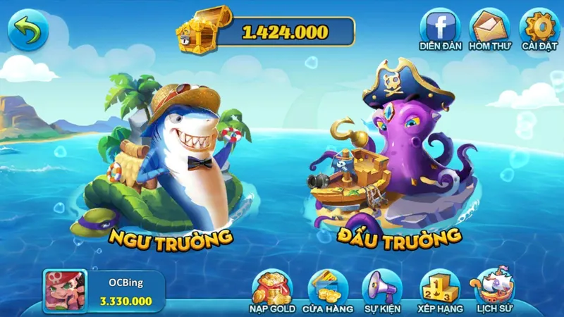 Các cấp độ và boss trong game bắn cá